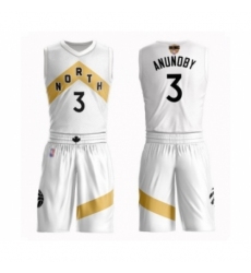 Men's Toronto Raptors #3 OG Anunoby Swingman White 2019 Basketball Finals Bound Suit Jersey - City Edition