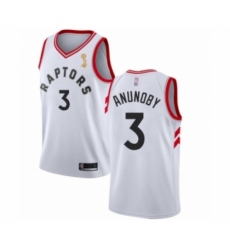 Men's Toronto Raptors #3 OG Anunoby Swingman White 2019 Basketball Finals Champions Jersey - Association Edition