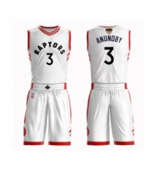 Youth Toronto Raptors #3 OG Anunoby Swingman White 2019 Basketball Finals Bound Suit Jersey - Association Edition