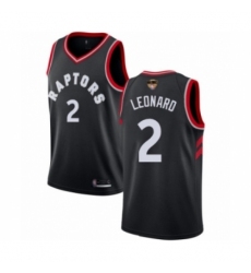 Men's Toronto Raptors #2 Kawhi Leonard Swingman Black 2019 Basketball Finals Bound Jersey Statement Edition