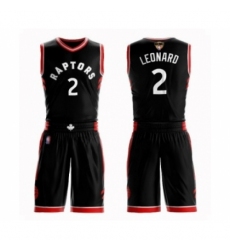 Men's Toronto Raptors #2 Kawhi Leonard Swingman Black 2019 Basketball Finals Bound Suit Jersey Statement Edition