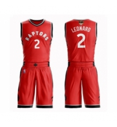 Men's Toronto Raptors #2 Kawhi Leonard Swingman Red 2019 Basketball Finals Bound Suit Jersey - Icon Edition