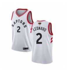 Men's Toronto Raptors #2 Kawhi Leonard Swingman White 2019 Basketball Finals Bound Jersey - Association Edition
