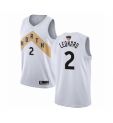 Men's Toronto Raptors #2 Kawhi Leonard Swingman White 2019 Basketball Finals Bound Jersey - City Edition