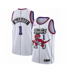 Men's Toronto Raptors #1 Tracy Mcgrady Authentic White Hardwood Classics Basketball Jersey