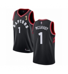 Men's Toronto Raptors #1 Tracy Mcgrady Swingman Black 2019 Basketball Finals Champions Jersey Statement Edition