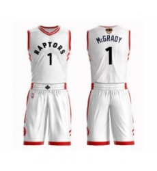 Men's Toronto Raptors #1 Tracy Mcgrady Swingman White 2019 Basketball Finals Bound Suit Jersey - Association Edition