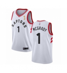 Men's Toronto Raptors #1 Tracy Mcgrady Swingman White 2019 Basketball Finals Champions Jersey - Association Edition