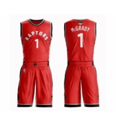 Youth Toronto Raptors #1 Tracy Mcgrady Swingman Red 2019 Basketball Finals Bound Suit Jersey - Icon Edition