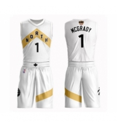 Youth Toronto Raptors #1 Tracy Mcgrady Swingman White 2019 Basketball Finals Bound Suit Jersey - City Edition