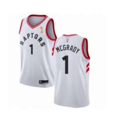 Youth Toronto Raptors #1 Tracy Mcgrady Swingman White 2019 Basketball Finals Champions Jersey - Association Edition
