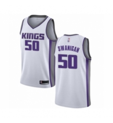 Men's Sacramento Kings #50 Caleb Swanigan Authentic White Basketball Jersey - Association Edition