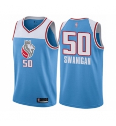 Women's Sacramento Kings #50 Caleb Swanigan Swingman Blue Basketball Jersey - City Edition