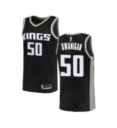 Youth Sacramento Kings #50 Caleb Swanigan Swingman Black Basketball Jersey Statement Edition