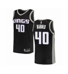 Men's Sacramento Kings #40 Harrison Barnes Authentic Black Basketball Jersey Statement Edition