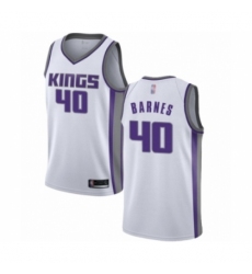 Men's Sacramento Kings #40 Harrison Barnes Authentic White Basketball Jersey - Association Edition