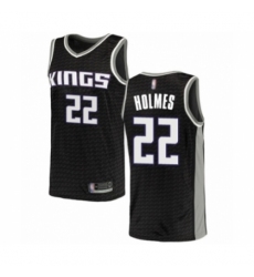 Men's Sacramento Kings #22 Richaun Holmes Authentic Black Basketball Jersey Statement Edition