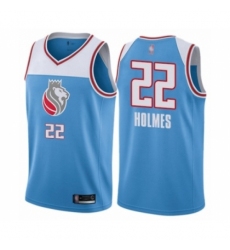 Men's Sacramento Kings #22 Richaun Holmes Authentic Blue Basketball Jersey - City Edition