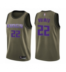 Men's Sacramento Kings #22 Richaun Holmes Swingman Green Salute to Service Basketball Jersey