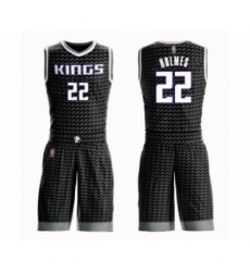 Youth Sacramento Kings #22 Richaun Holmes Swingman Black Basketball Suit Jersey Statement Edition