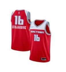 Men's Sacramento Kings #16 Peja Stojakovic Swingman Red Basketball Jersey - 2019 20 City Edition