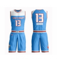 Men's Sacramento Kings #13 Dewayne Dedmon Swingman Blue Basketball Suit Jersey - City Edition