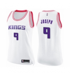 Women's Sacramento Kings #9 Cory Joseph Swingman White Pink Fashion Basketball Jersey