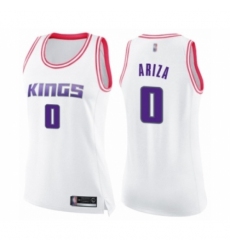 Women's Sacramento Kings #0 Trevor Ariza Swingman White Pink Fashion Basketball Jersey