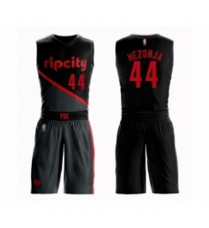 Youth Portland Trail Blazers #44 Mario Hezonja Swingman Black Basketball Suit Jersey - City Edition