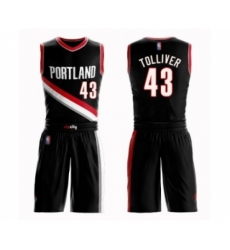 Women's Portland Trail Blazers #43 Anthony Tolliver Swingman Black Basketball Suit Jersey - Icon Edition