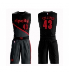 Youth Portland Trail Blazers #43 Anthony Tolliver Swingman Black Basketball Suit Jersey - City Edition