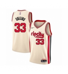 Men's Portland Trail Blazers #33 Zach Collins Swingman Cream Basketball Jersey - 2019 20 City Edition