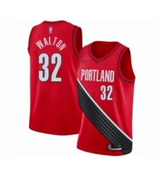 Men's Portland Trail Blazers #32 Bill Walton Authentic Red Finished Basketball Jersey - Statement Edition