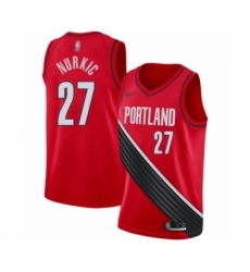Women's Portland Trail Blazers #27 Jusuf Nurkic Swingman Red Finished Basketball Jersey - Statement Edition