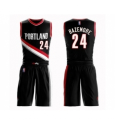 Youth Portland Trail Blazers #24 Kent Bazemore Swingman Black Basketball Suit Jersey - Icon Edition