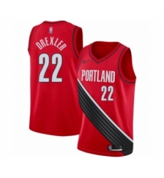 Men's Portland Trail Blazers #22 Clyde Drexler Authentic Red Finished Basketball Jersey - Statement Edition