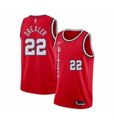 Men's Portland Trail Blazers #22 Clyde Drexler Authentic Red Hardwood Classics Basketball Jersey