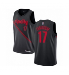 Men's Portland Trail Blazers #17 Skal Labissiere Authentic Black Basketball Jersey - 2018 19 City Edition