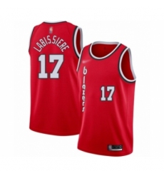 Men's Portland Trail Blazers #17 Skal Labissiere Authentic Red Hardwood Classics Basketball Jersey