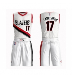 Men's Portland Trail Blazers #17 Skal Labissiere Authentic White Basketball Suit Jersey - Association Edition