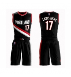 Men's Portland Trail Blazers #17 Skal Labissiere Swingman Black Basketball Suit Jersey - Icon Edition