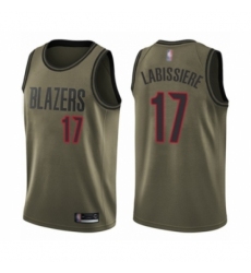 Men's Portland Trail Blazers #17 Skal Labissiere Swingman Green Salute to Service Basketball Jersey