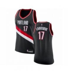 Women's Portland Trail Blazers #17 Skal Labissiere Swingman Black Basketball Jersey - Icon Edition