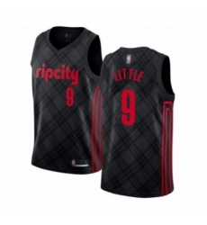 Men's Portland Trail Blazers #9 Nassir Little Authentic Black Basketball Jersey - City Edition