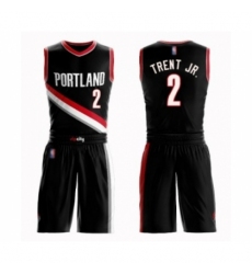 Men's Portland Trail Blazers #2 Gary Trent Jr. Swingman Black Basketball Suit Jersey - Icon Edition