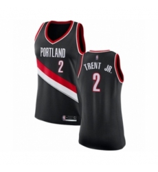 Women's Portland Trail Blazers #2 Gary Trent Jr. Swingman Black Basketball Jersey - Icon Edition