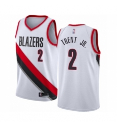 Women's Portland Trail Blazers #2 Gary Trent Jr. Swingman White Basketball Jersey - Association Edition