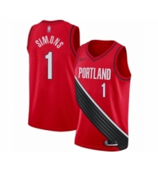 Men's Portland Trail Blazers #1 Anfernee Simons Authentic Red Finished Basketball Jersey - Statement Edition