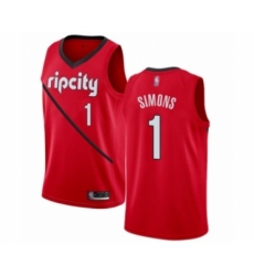 Men's Portland Trail Blazers #1 Anfernee Simons Red Swingman Jersey - Earned Edition