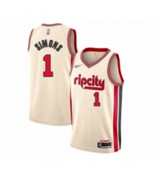 Men's Portland Trail Blazers #1 Anfernee Simons Swingman Cream Basketball Jersey - 2019 20 City Edition